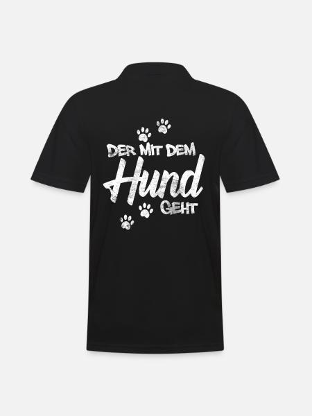 Der mit dem Hund geht - Männer Poloshirt - Schwarz