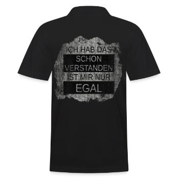 MIR DICH EGAL - Männer Poloshirt - Schwarz - Hinten - Kai (181cm)
