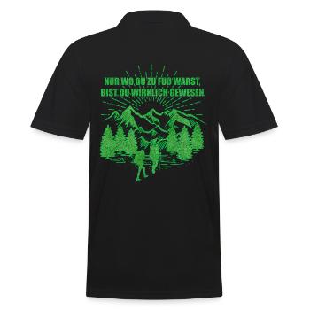 Nur wo du zu Fuß warst | Wandern Outdoor - Männer Poloshirt - Schwarz - Hinten - Kai (181cm)