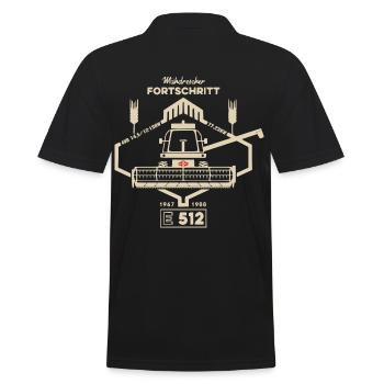 FORTSCHRITT Mähdrescher E 512 DDR ostalgie LPG - Männer Poloshirt - Schwarz - Hinten - Kai (181cm)