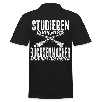 Studieren Büchsenmacher - Männer Poloshirt - Schwarz - Hinten - Kai (181cm)
