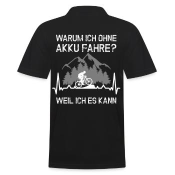 MTB - Heartbeat - OHNE AKKU - Mountainbike - Männer Poloshirt - Schwarz - Hinten - Kai (181cm)