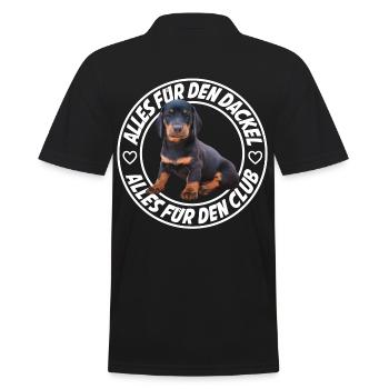 Alles für den Dackel Alles für den Club - Männer Poloshirt - Schwarz - Hinten - Kai (181cm)