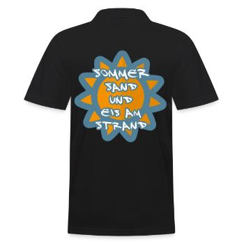 Sommer Sand Strand Eis SPruch - Männer Poloshirt - Schwarz - Hinten - Kai (181cm)