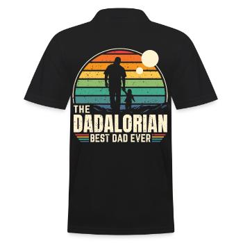 Sunset - The Dadalorian Command - Bester Vater - Männer Poloshirt - Schwarz - Hinten - Kai (181cm)