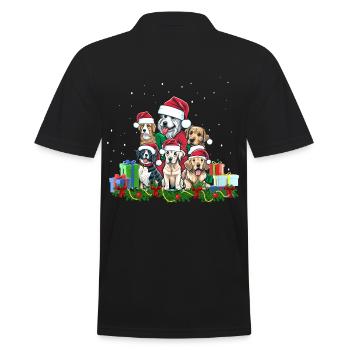 Hunde-Weihnachten - Männer Poloshirt - Schwarz - Hinten - Kai (181cm)