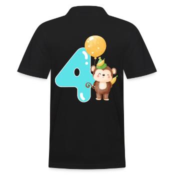 4. Geburtstag. 4 Jahre Geschenk - Männer Poloshirt - Schwarz - Hinten - Kai (181cm)