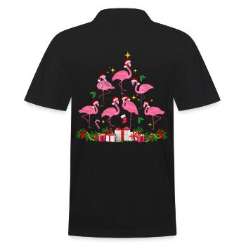 Flamingo Weihnachten. Weihnachtsgeschenk - Männer Poloshirt - Schwarz - Hinten - Kai (181cm)