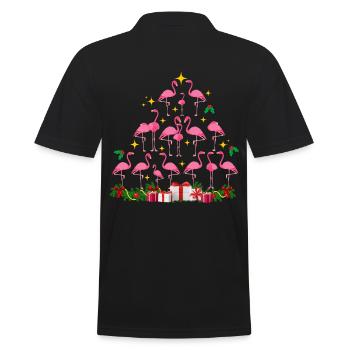Flamingo Weihnachten. Weihnachtsgeschenk - Männer Poloshirt - Schwarz - Hinten - Kai (181cm)
