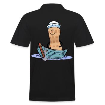 Cacahuète maritime capitaine marin Ahoy Nut bateau - Polo Homme - noir - Dos - Kai (181cm)