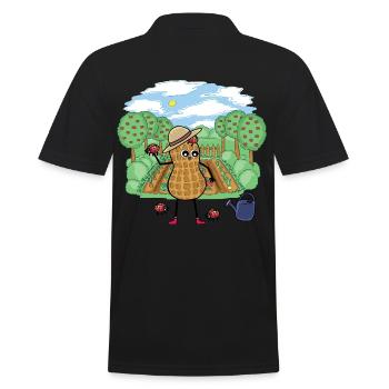 Erdnuss Garten Gärtner Marienkäfer - Männer Poloshirt - Schwarz - Hinten - Kai (181cm)