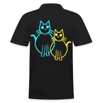 Chats Chat Chaton Chaton Rétro Vintage - Polo Homme - noir - Dos - Kai (181cm)
