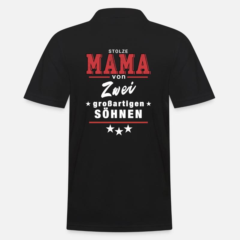 Stolze Mama von zwei Söhnen - Männer Poloshirt - Schwarz