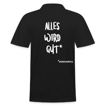 ALLES WIRD GUT | Positive Einstellung | Optimismus - Männer Poloshirt - Schwarz - Hinten - Kai (181cm)