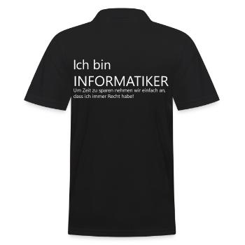 Je suis informaticien dictons des étudiants en informatique - Polo Homme - noir - Dos - Kai (181cm)