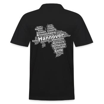 Lower Saxony State: Lower Saxony's cities - Men's Polo Shirt - black - Back - Kai (181cm)