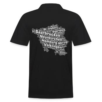 Etat de la Sarre: villes de la Sarre - Polo Homme - noir - Dos - Kai (181cm)