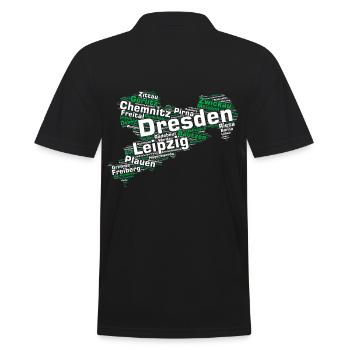Saxony State: Saxon cities - Men's Polo Shirt - black - Back - Kai (181cm)