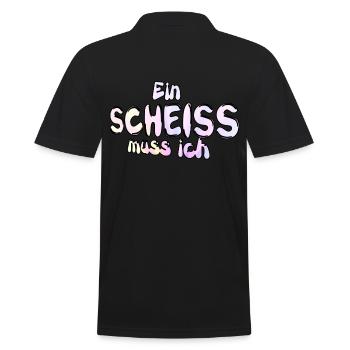 A shit I must say funny - Men's Polo Shirt - black - Back - Kai (181cm)