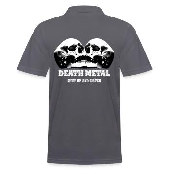 death metal metalcore black gragan metal grind - Polo Homme - charbon - Dos - Nico (186cm)
