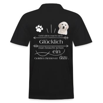 Golden Retriever Shirt - Männer Poloshirt - Schwarz - Hinten - Kai (181cm)