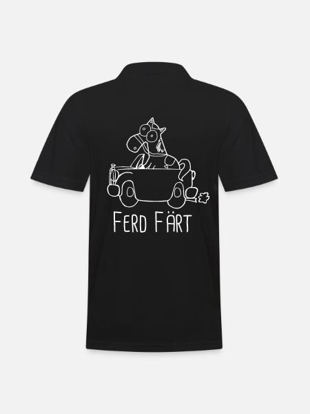 Ferd Färt, Pferd fährt, Karneval, Fasching, Lustig - Männer Poloshirt - Schwarz