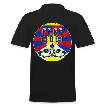 Manifestation contre l'oppression au Tibet et en Chine - Polo Homme - noir - Dos - Kai (181cm)