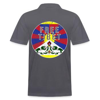 Manifestation contre l'oppression au Tibet et en Chine - Polo Homme - charbon - Dos - Nico (186cm)