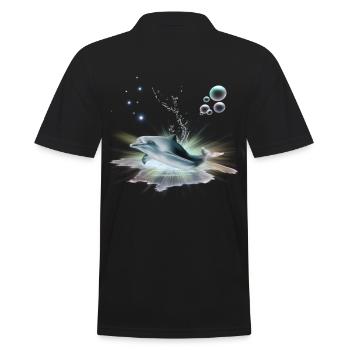 Delphin Shirt und Accessoires - Männer Poloshirt - Schwarz - Hinten - Kai (181cm)