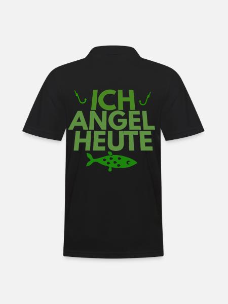 ich angel heute - Männer Poloshirt - Schwarz