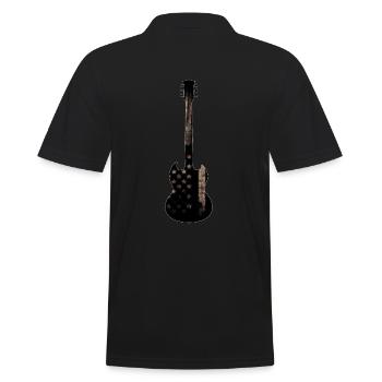 Guitar guitarist hard rock metal band rock n roll - Men's Polo Shirt - black - Back - Kai (181cm)