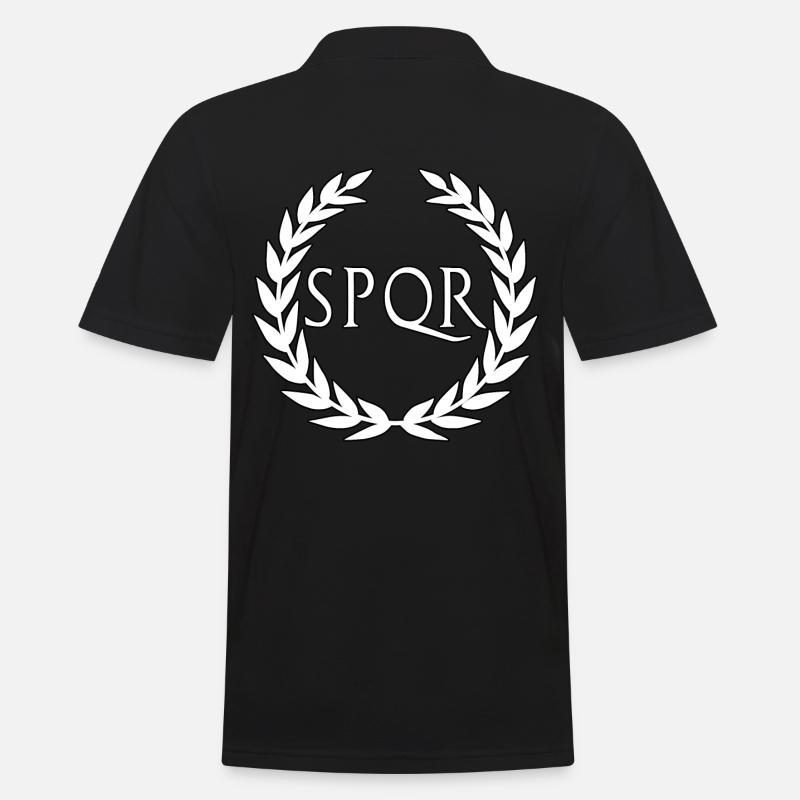 Roemer Rom Roemisch SPQR WEISS - Männer Poloshirt - Schwarz