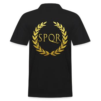 Rom Latein SPQR Senatus Populusque Romanus - Männer Poloshirt - Schwarz - Hinten - Kai (181cm)