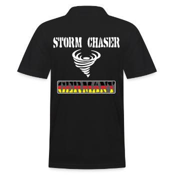 Storm Chaser Germany,Tornado Sturmjäger Shirt - Men's Polo Shirt - black - Back - Kai (181cm)