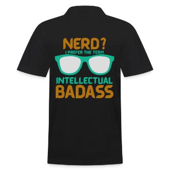 Nerd - Men's Polo Shirt - black - Back - Kai (181cm)