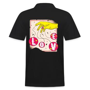 Liebeskugeln,Love Hand,Liebe Shirt Plakat verliebt - Männer Poloshirt - Schwarz - Hinten - Kai (181cm)