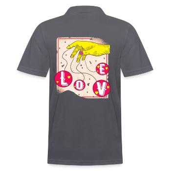 Liebeskugeln,Love Hand,Liebe Shirt Plakat verliebt - Männer Poloshirt - Anthrazit - Hinten - Nico (186cm)