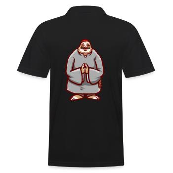 Sloth Priest Priest Chaplain Religion Gift - Men's Polo Shirt - black - Back - Kai (181cm)