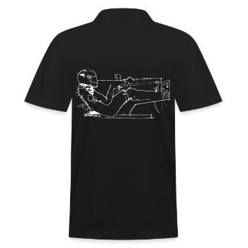 Rennfahrer - Männer Poloshirt - Schwarz - Hinten - Kai (181cm)