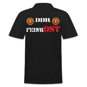 DDR Feinkost-OST,Humor Essen Delikatessen,Koch, - Männer Poloshirt - Schwarz - Hinten - Kai (181cm)