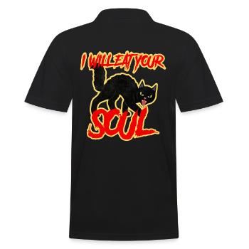 Katze hauskatze Kätzin Samtpfote Miezekatze Mieze - Männer Poloshirt - Schwarz - Hinten - Kai (181cm)