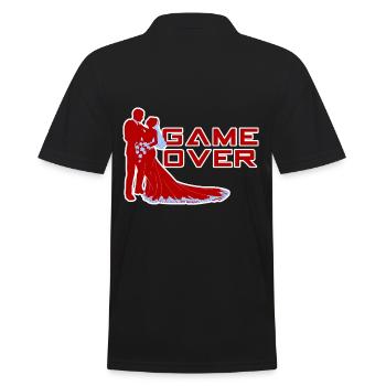 game over - Männer Poloshirt - Schwarz - Hinten - Kai (181cm)