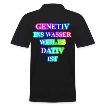 Genetiv ins Wasser Spruch Geschenk Idee lustig - Männer Poloshirt - Schwarz - Hinten - Kai (181cm)