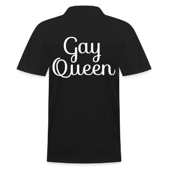 GAY QUEEN GAY PRIDE - Polo Homme - noir - Dos - Kai (181cm)