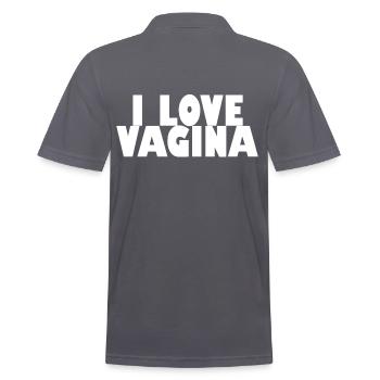 I love the vagina - Men's Polo Shirt - charcoal grey - Back - Nico (186cm)