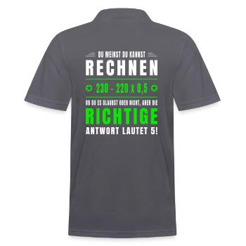Mathe, Mathematik, Rechnen, Spruch, Mathelehrer - Männer Poloshirt - Anthrazit - Hinten - Nico (186cm)