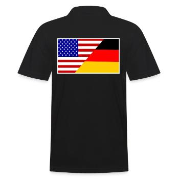 Germany,Deutschland,USA friendship,Flagge Shirt - Männer Poloshirt - Schwarz - Hinten - Kai (181cm)