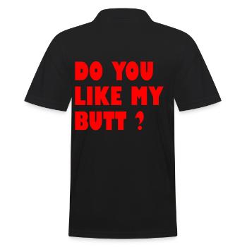 funny gift idea - Men's Polo Shirt - black - Back - Kai (181cm)