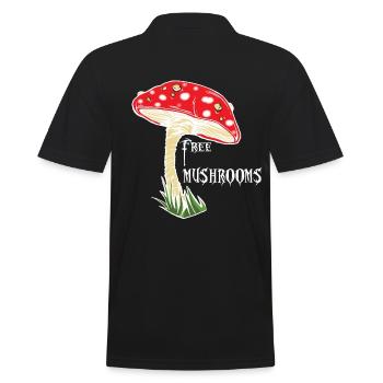 Toadstool, free mushrooms, witch magic, magic shirt - Men's Polo Shirt - black - Back - Kai (181cm)