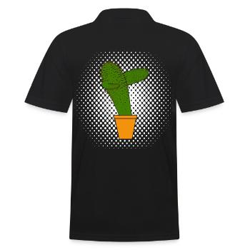 Cactus dabbing - Men's Polo Shirt - black - Back - Kai (181cm)